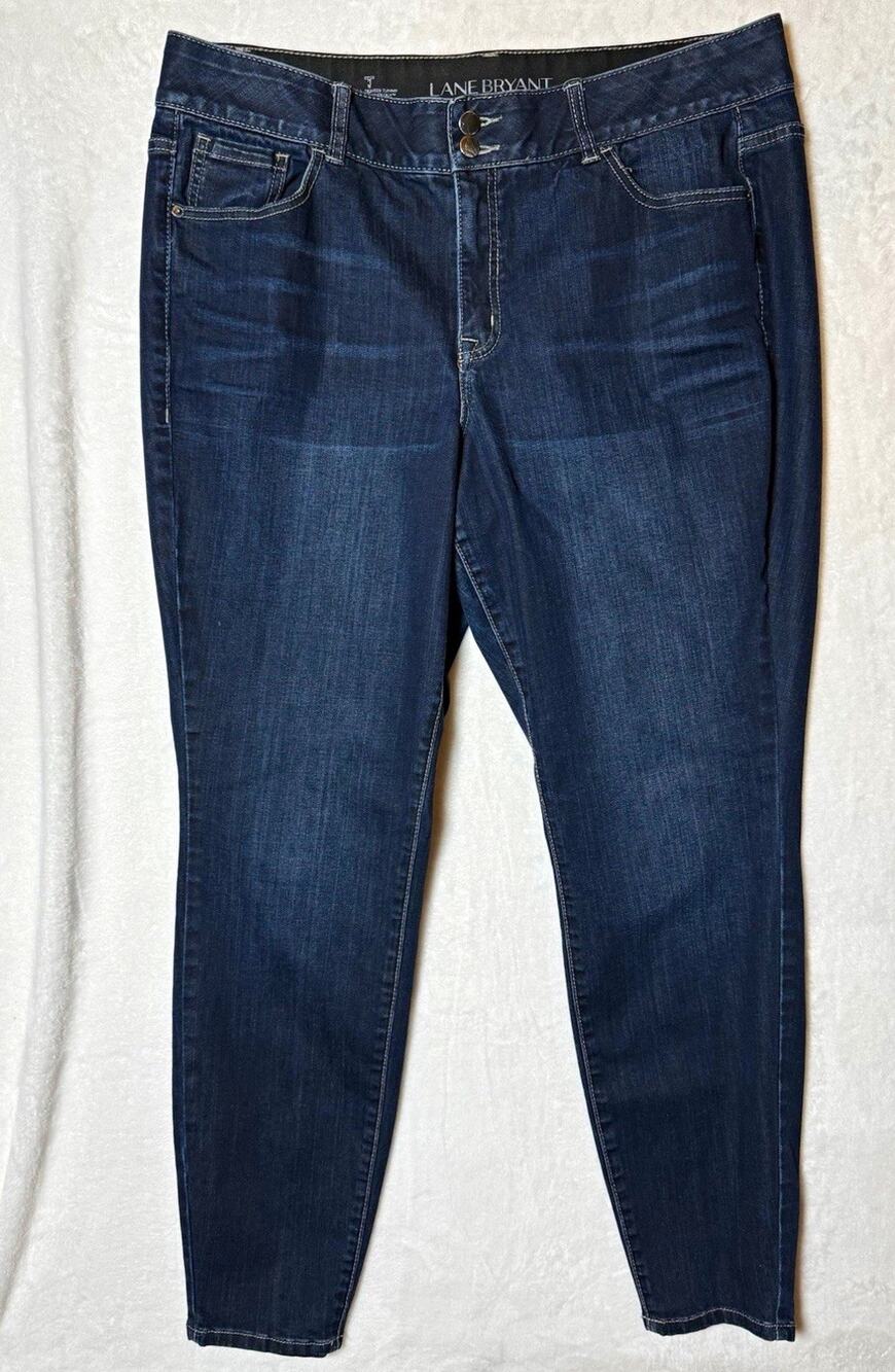 Lane Bryant Skinny Jeans Womens 18 Regular Tighter Tummy Dark Wash Stretch